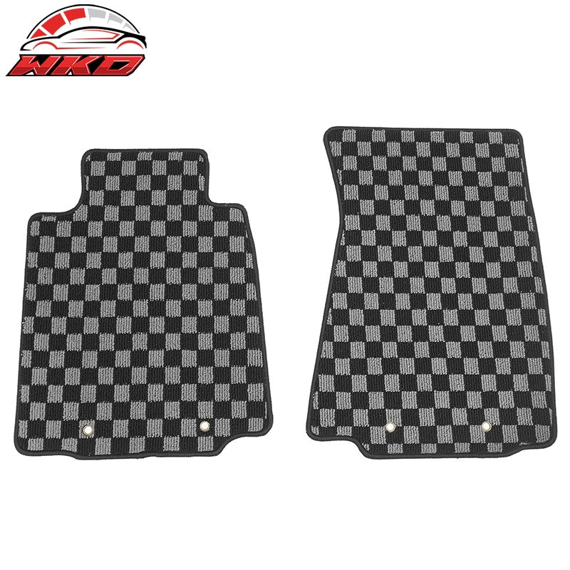 Wholesale 09-20 Nissan 370Z Floor Mats Non-Slip Carpets Checkered Black Gray Plaid