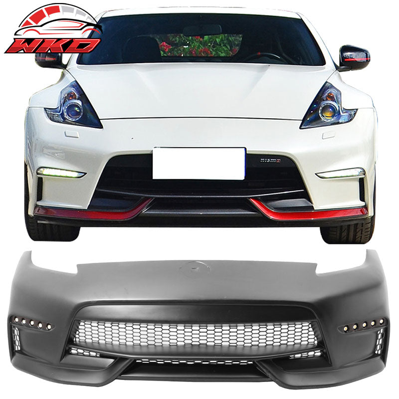 Fits 09-20 Nissan 370Z NS Style Front + Rear Bumper Cover Unpainted Black PP