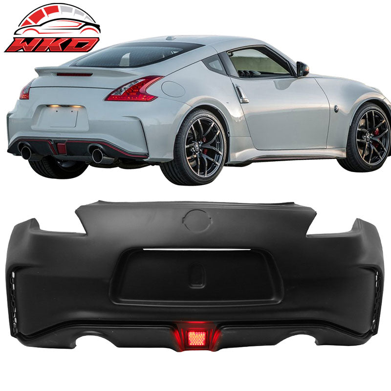 Fits 09-20 Nissan 370Z NS Style Front + Rear Bumper Cover Unpainted Black PP