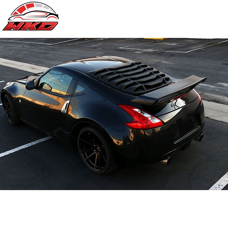 Fits 09-20 Nissan 370Z Coupe IKON Rear Window Scoop Louver Sun Shade Cover ABS