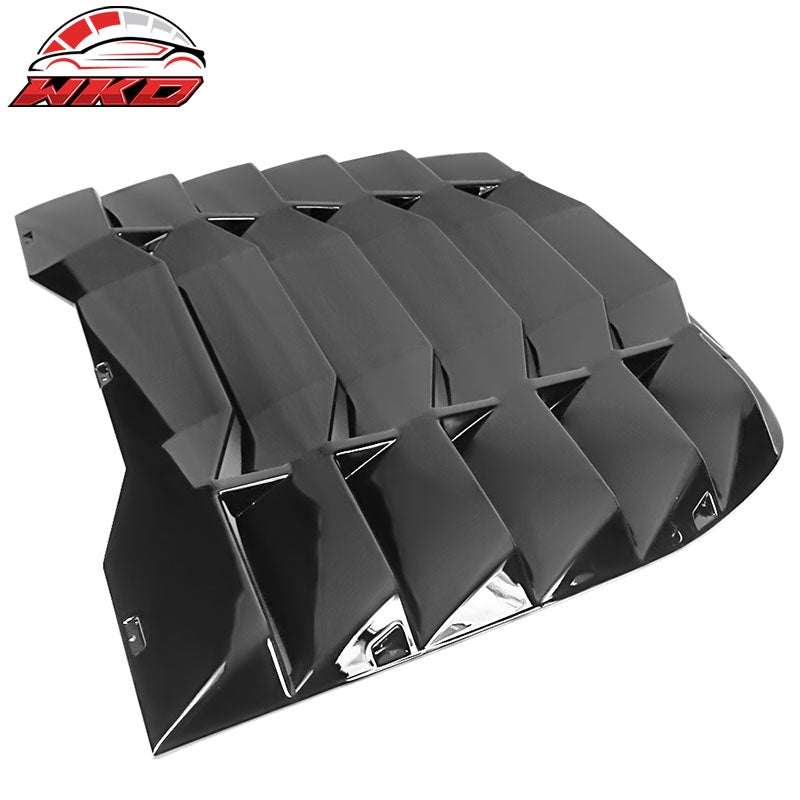 Fits 09-20 Nissan 370Z IKON Rear Window Louvers Cover Sun Shade - Gloss Black