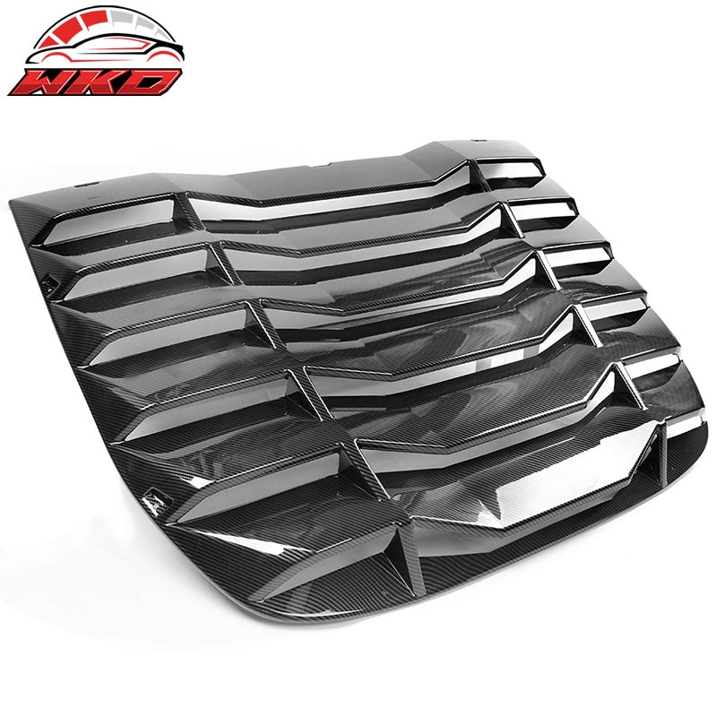 Fits 09-20 Nissan 370Z Coupe IKON Window Louver Shade Cover Carbon Fiber Print