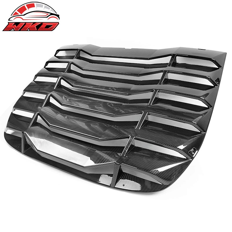 Fits 09-20 Nissan 370Z Coupe IKON Window Louver Shade Cover Carbon Fiber Print