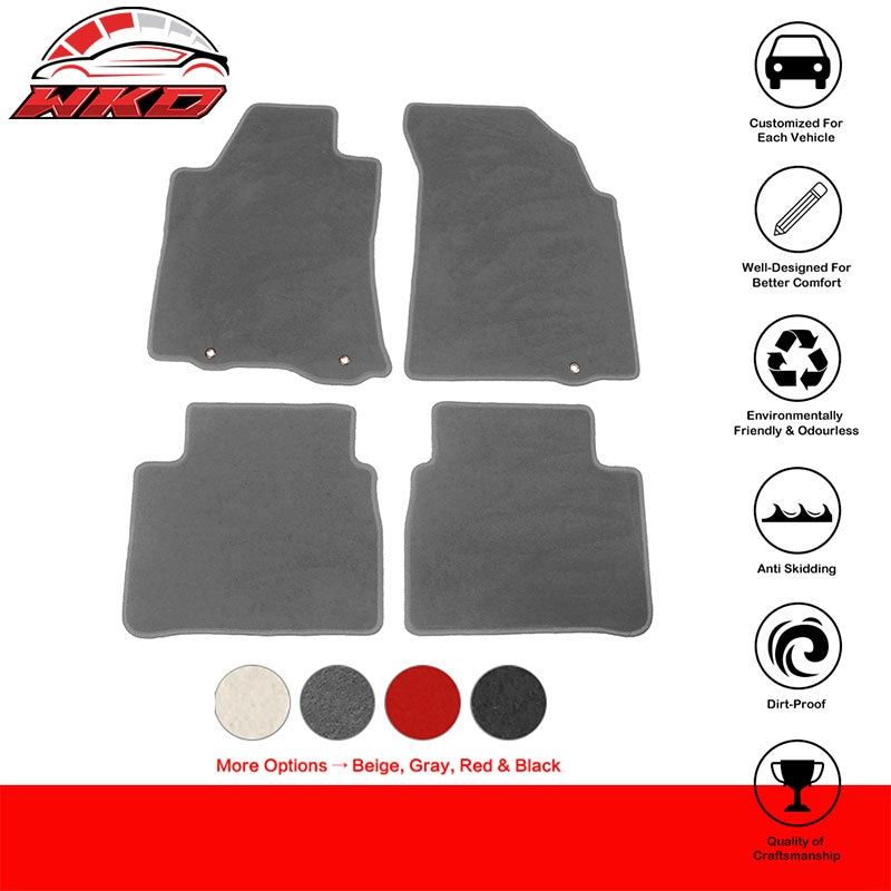 Fits 13-18 Nissan Altima Car Floor Mats Liner Front Rear Nylon Gray Carpets 4PCS