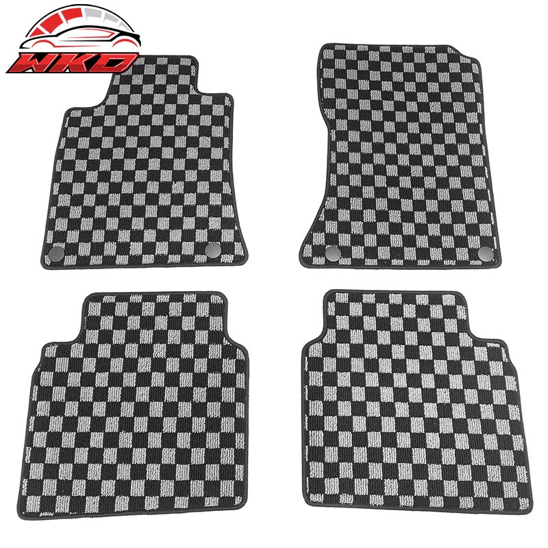 Wholesale 19-25 Nissan Altima Floor Mats Non-Slip Carpets Checkered Black Gray Plaid