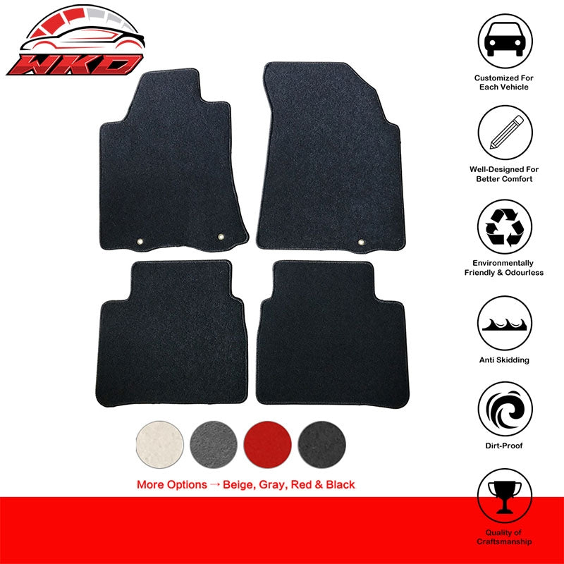 Fits 13-18 Nissan Altima OE Style 4PCS Floor Mats Non-Slip Carpets Nylon Black