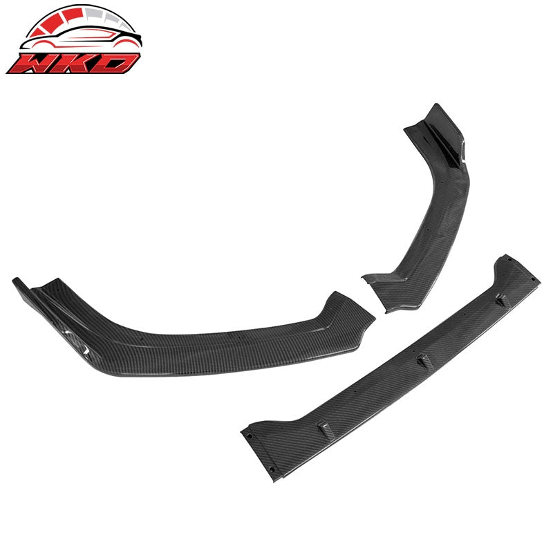 Fits 19-22 Nissan Altima Front Bumper Lip Carbon Fiber Print Spoiler PP 3PC Trim
