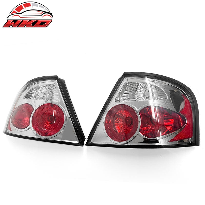 Fits 98-01 Nissan Altima Rear Tail Lights Lamps Chrome Housing Clear Lens Pair