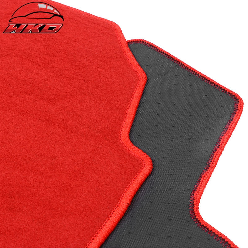 Fits 13-18 Nissan Altima Sedan Nylon Floor Mats Liner Front Rear Red Car Carpets