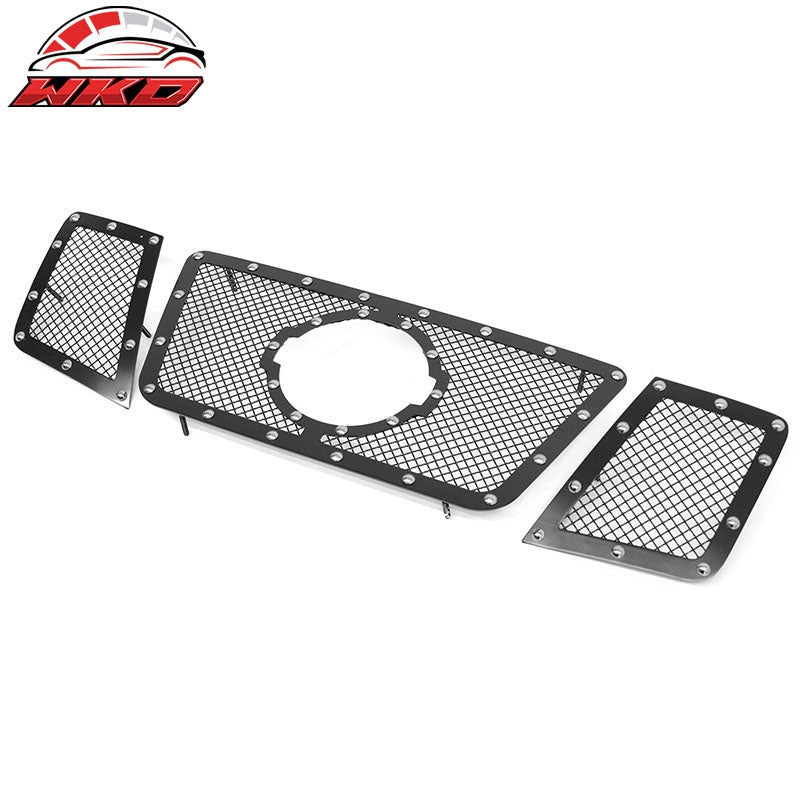 Fits 2008-2015 Nissan Armada Grille Stainless Steel Mesh Style + Chrome Rivets