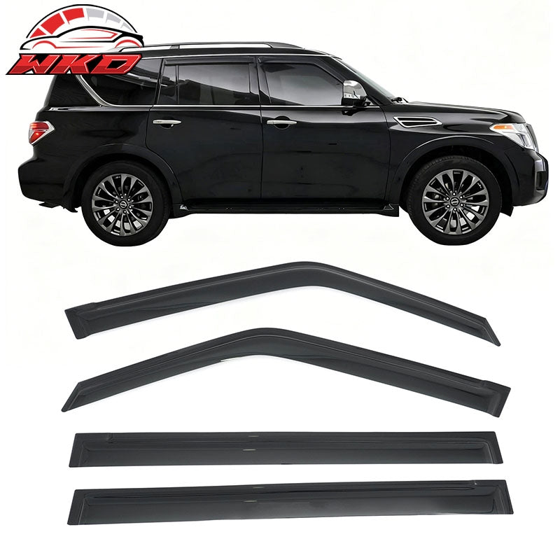 Wholesale 17-24 Nissan Armada Window Visors 4PCS Smoke Acrylic Rain Sun Deflectors