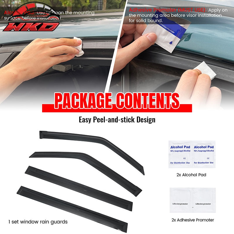 Fits 17-24 Nissan Armada Window Visors 4PCS Smoke Acrylic Rain Sun Deflectors