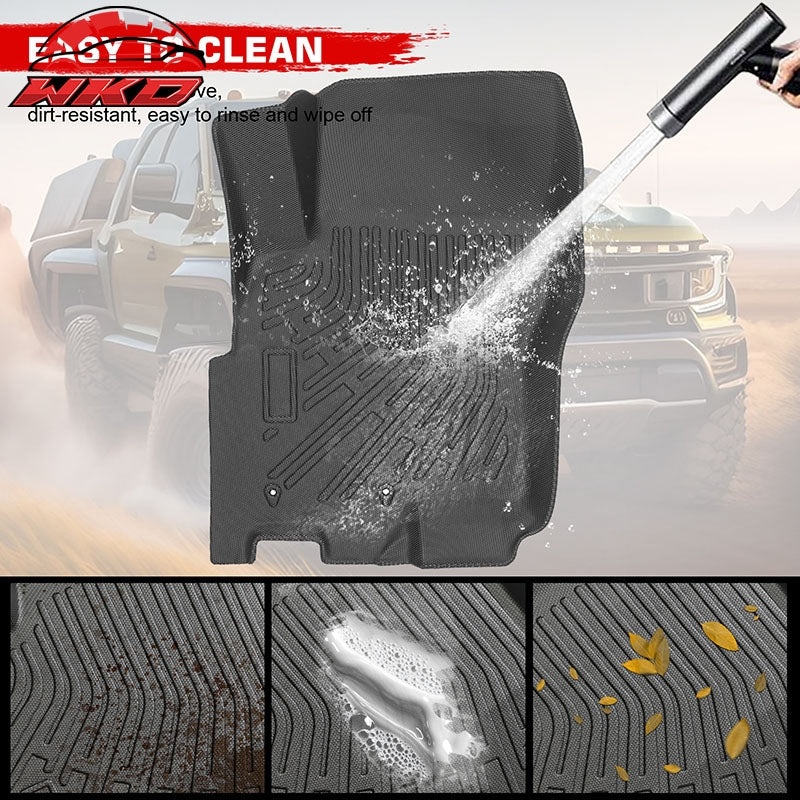 Fits 08-21 Nissan Frontier Crew Cab Anti-Slip Floor Mats All Weather TPE Carpets