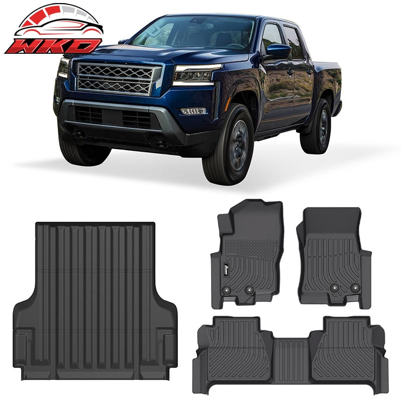 Wholesale 22-26 Nissan Frontier Crew Cab TPE Floor Mats Liners + 5Ft Truck Bed Mat