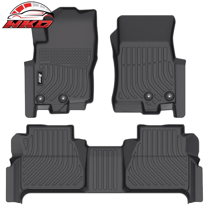 Fits 22-26 Nissan Frontier Crew Cab TPE Floor Mats Liners + 5Ft Truck Bed Mat