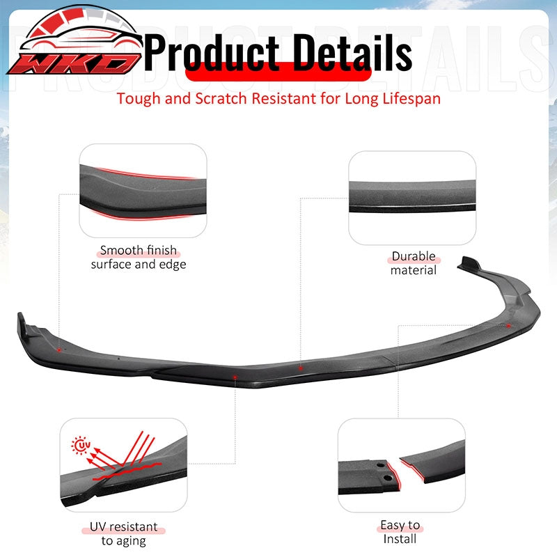 Wholesale 19-23 Nissan Maxima STL Style PU Front Bumper Lip Chin Spoiler Unpainted - Wikond Auto