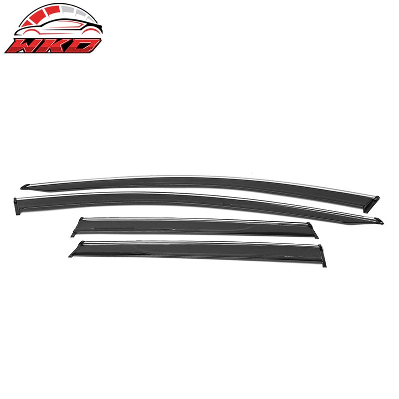 Fits 15-24 Nissan Murano Z52 Polycarbonate Window Visors w/ Chrome Trim 4Pc Set