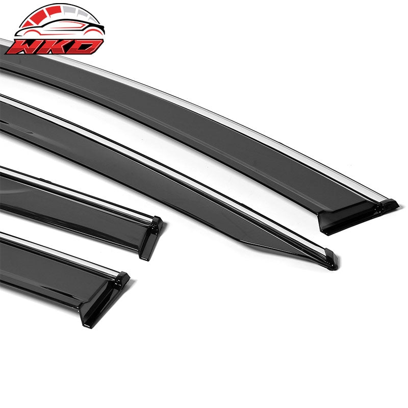 Fits 15-24 Nissan Murano Z52 Polycarbonate Window Visors w/ Chrome Trim 4Pc Set