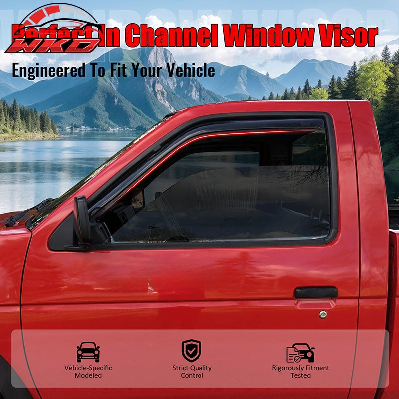 Fits 87-90 Nissan Pathfinder& 87-97 Pickup Regular Cab In-Channel Window Visors