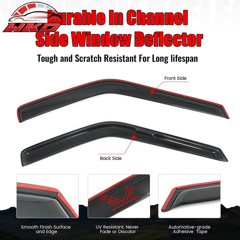 Fits 87-90 Nissan Pathfinder& 87-97 Pickup Regular Cab In-Channel Window Visors