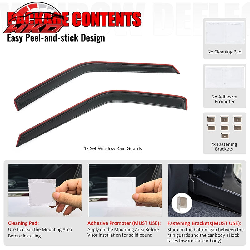 Fits 87-90 Nissan Pathfinder& 87-97 Pickup Regular Cab In-Channel Window Visors