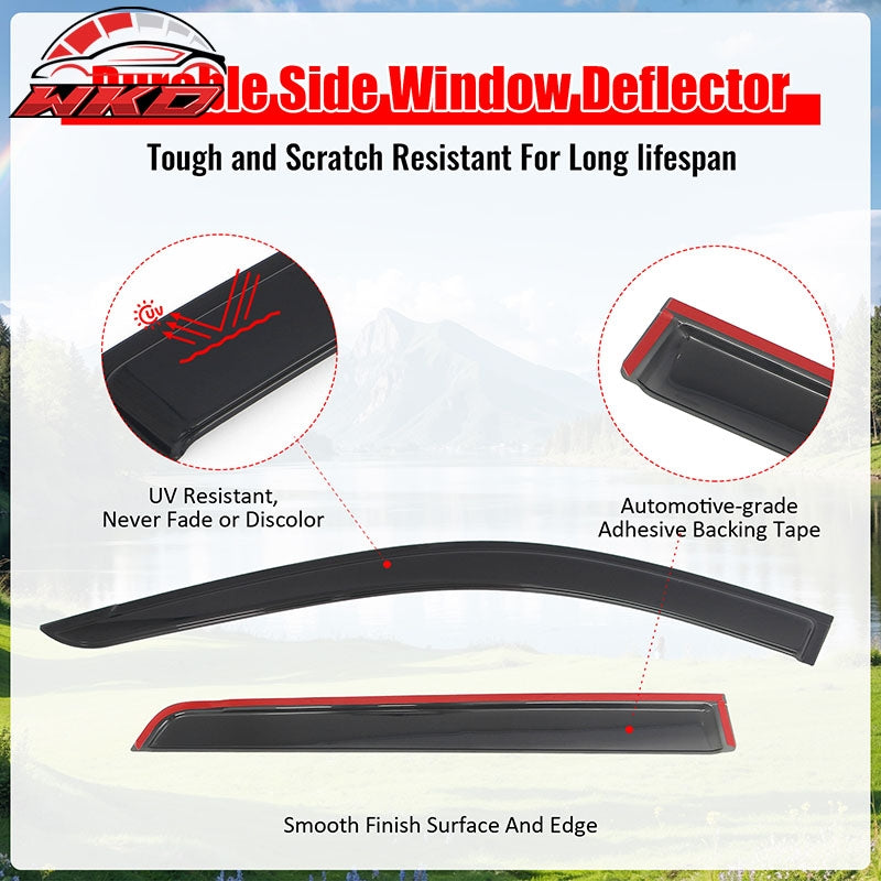 Fits 22-26 Nissan Pathfinder R53 Tape-on Window Visors Rain Guards Deflectors