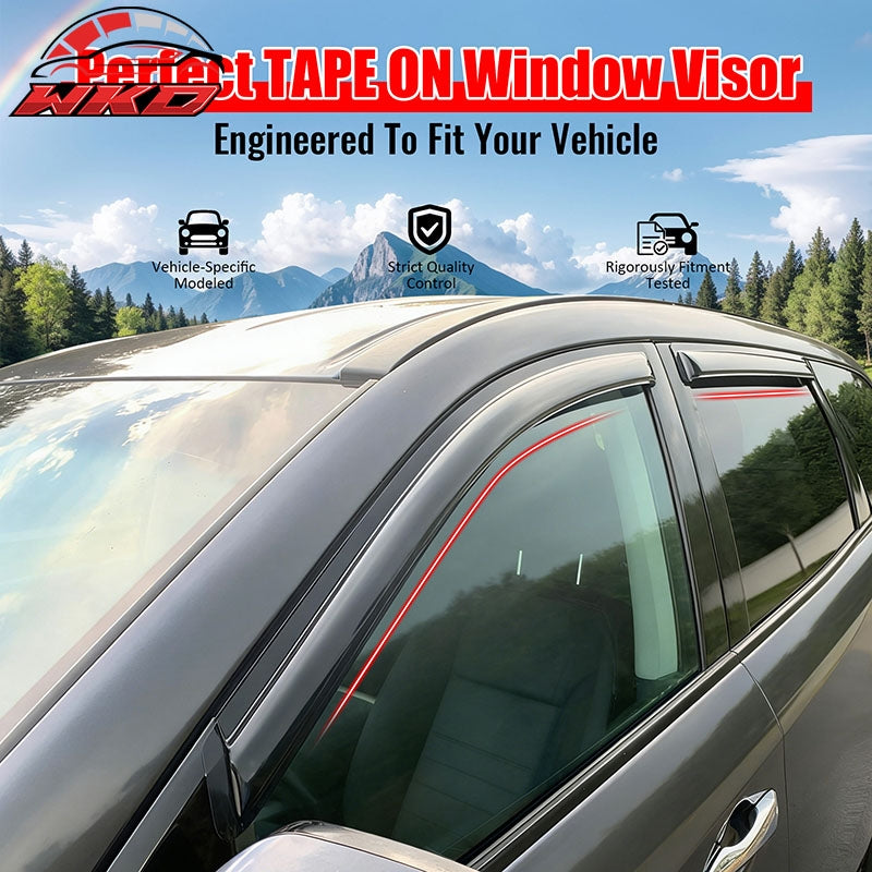 Wholesale 13-20 Nissan Pathfinder 4PCS Window Visors Smoke Acrylic Deflectors Guard - Wikond Auto