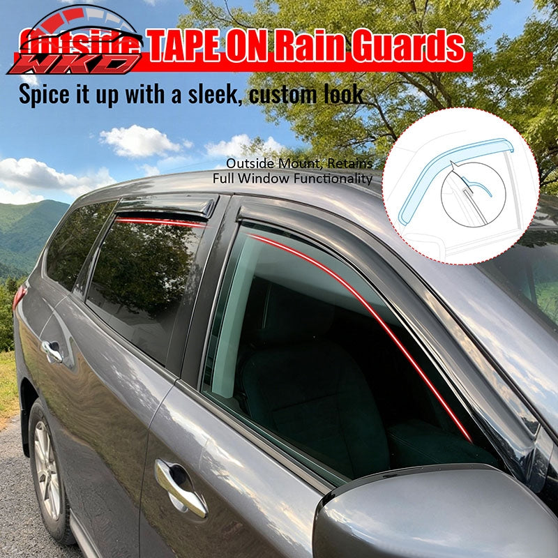 Wholesale 13-20 Nissan Pathfinder 4PCS Window Visors Smoke Acrylic Deflectors Guard - Wikond Auto