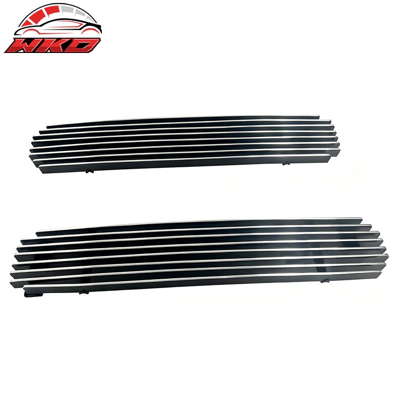 Fits 95-97 Nissan Pickup 2PCS Chrome Front Bumper Lower Grille - Billet Style