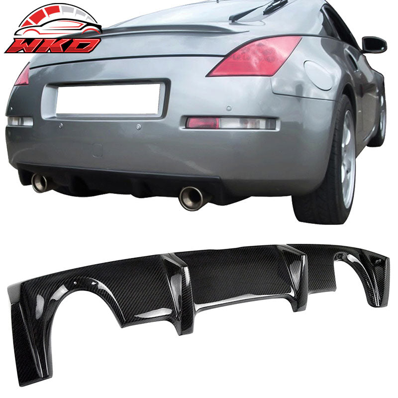 Fits 03-09 Nissan 350Z Z33 OE Style Rear Diffuser Lip Spoiler Matte Carbon Fiber