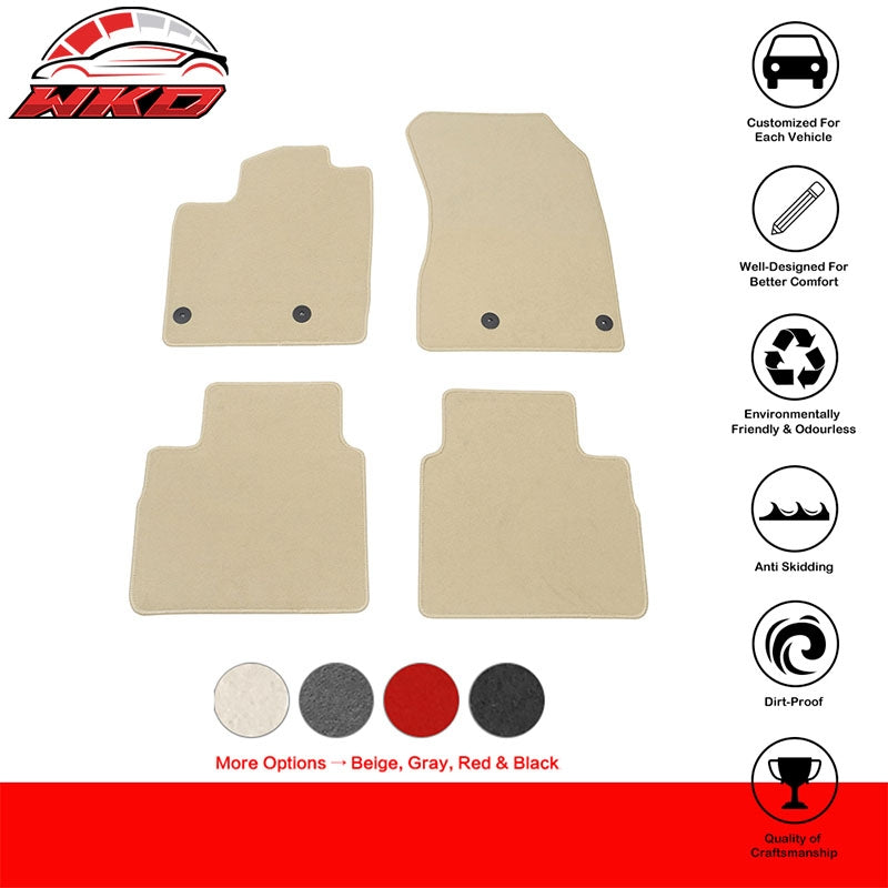 Fits 21-26 Nissan Rogue Beige Nylon Floor Mats Custom Carpets Liners Front &Rear