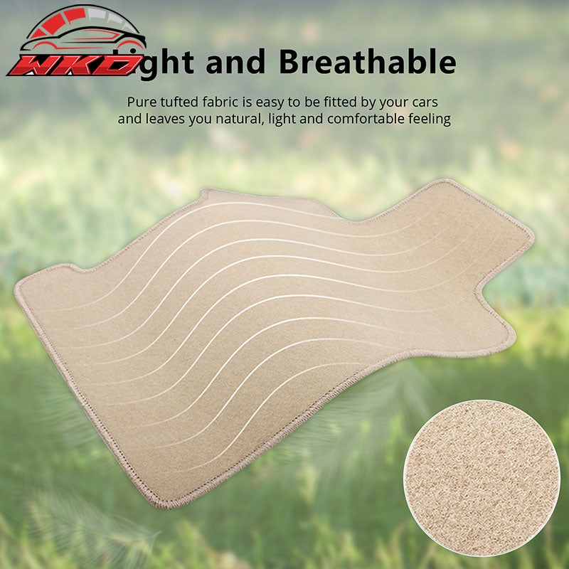 Fits 21-26 Nissan Rogue Beige Nylon Floor Mats Custom Carpets Liners Front &Rear