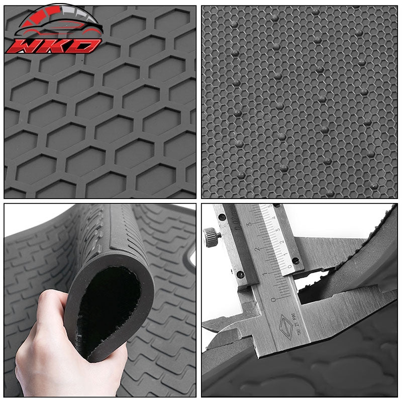 Fits 14-20 Nissan Rogue Latex Floor Mats Gray All Weather Car Auto Carpets Liner