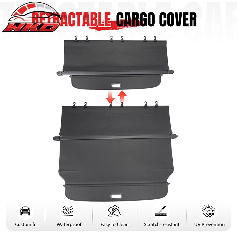 Fits 08-15 Nissan Rogue & Select Retractable Cargo Cover Carbon Fiber Texture