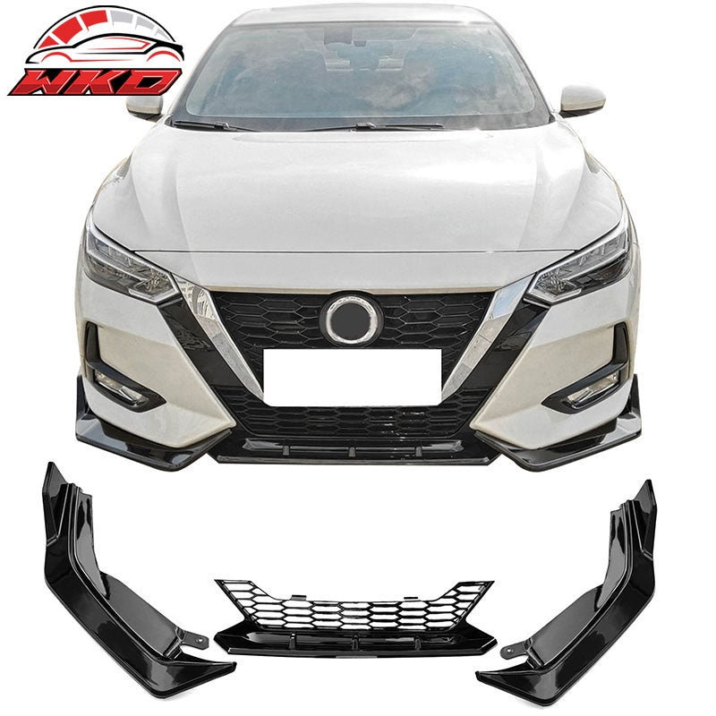 Wholesale For 20-23 Nissan Sentra B18 Skyline Front Bumper Lip Chin Spoiler Gloss Black PP - Wikond Auto