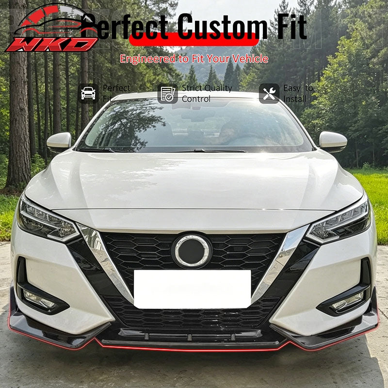 Wholesale For 20-23 Nissan Sentra B18 Skyline Front Bumper Lip Chin Spoiler Gloss Black PP - Wikond Auto