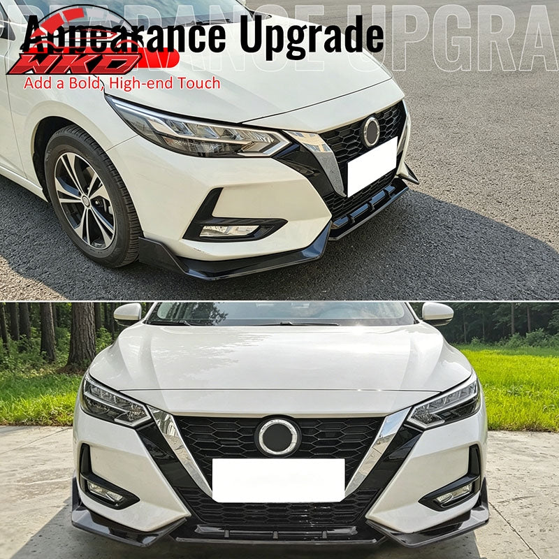 Wholesale For 20-23 Nissan Sentra B18 Skyline Front Bumper Lip Chin Spoiler Gloss Black PP - Wikond Auto