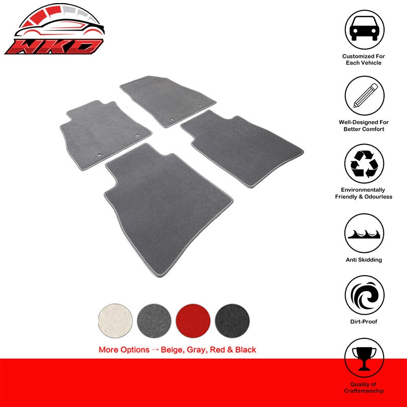 Fits 13-19 Nissan Sentra Gray Nylon Floor Mats Front Rear Carpets Liner Guard