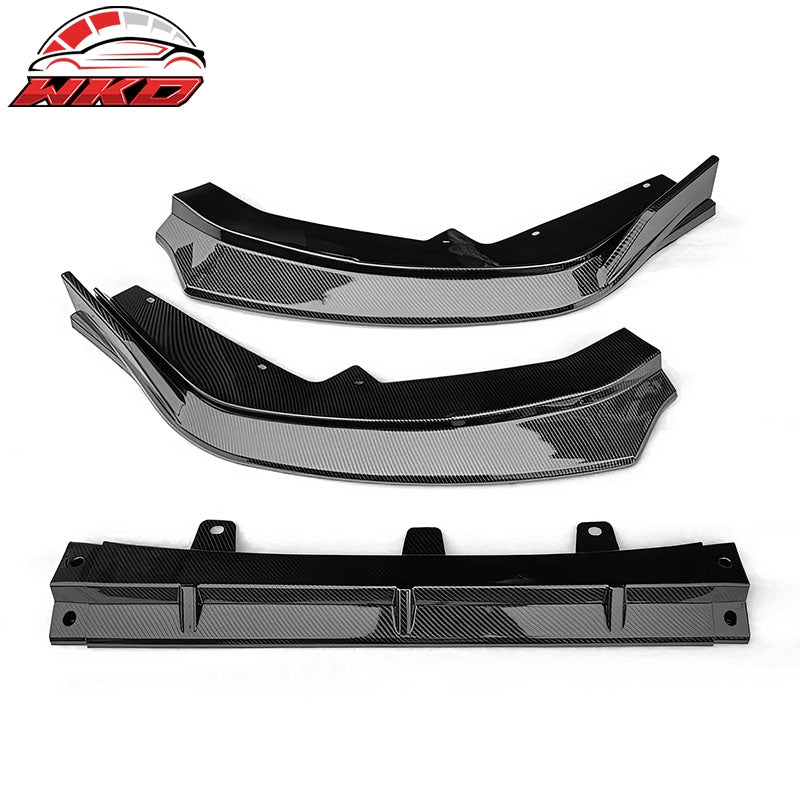 For 24-25 Nissan Sentra IKON Front Bumper Lip Spoiler PP Carbon Fiber Print 3PCS