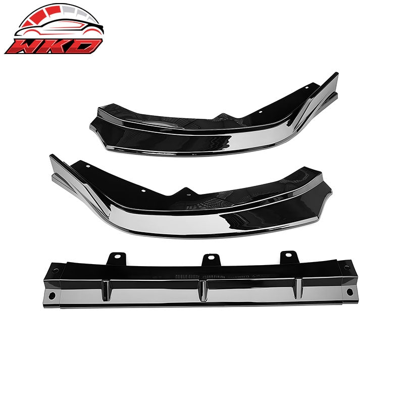 Fits 24-25 Nissan Sentra IKON Style Front Bumper Lip Spoiler PP Gloss Black 3PCS