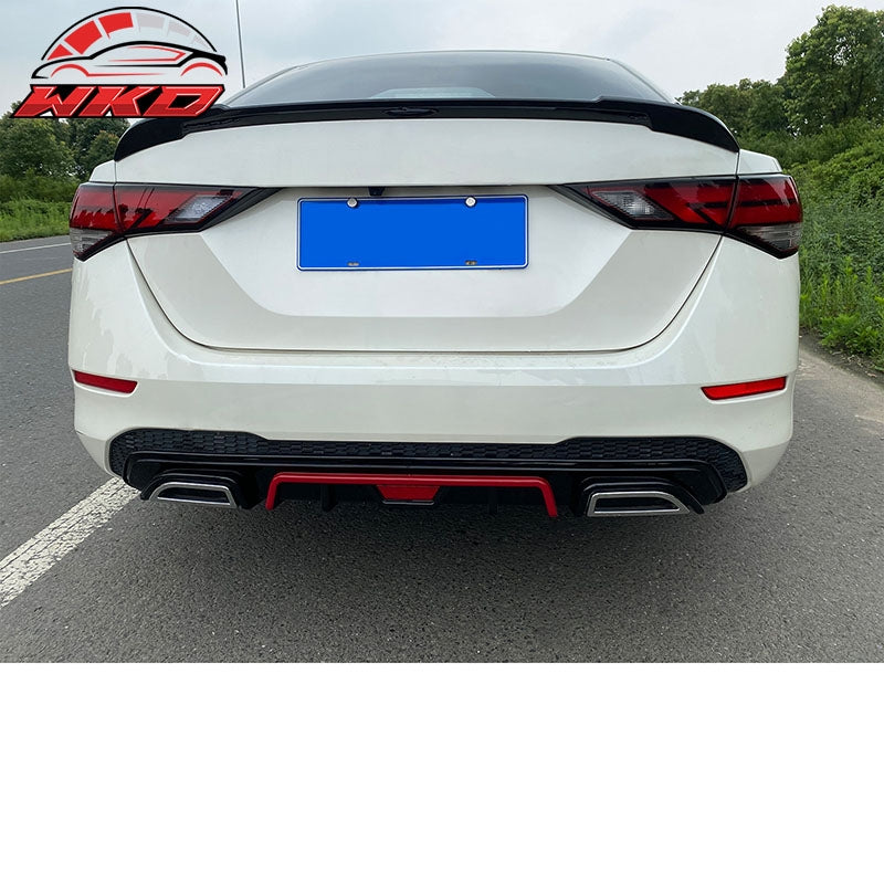 Fits 20-25 Nissan Sentra IKON Style Rear Trunk Spoiler Wing Lip ABS Matte Black