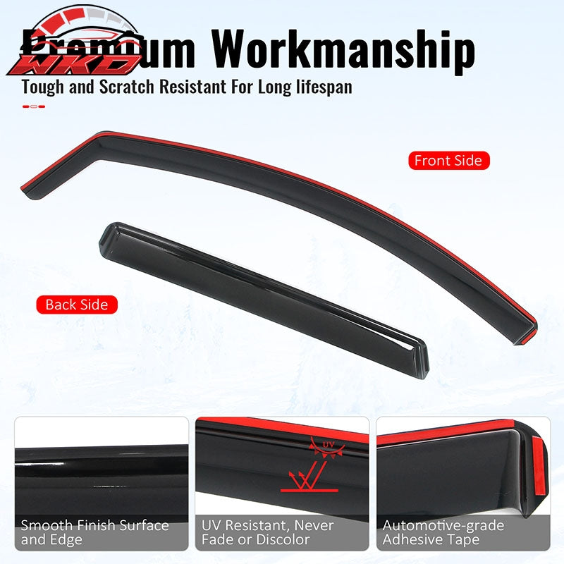 Fits 20-25 Nissan Sentra In-Channel Window Visors Vent Sun Rain Guards Deflector
