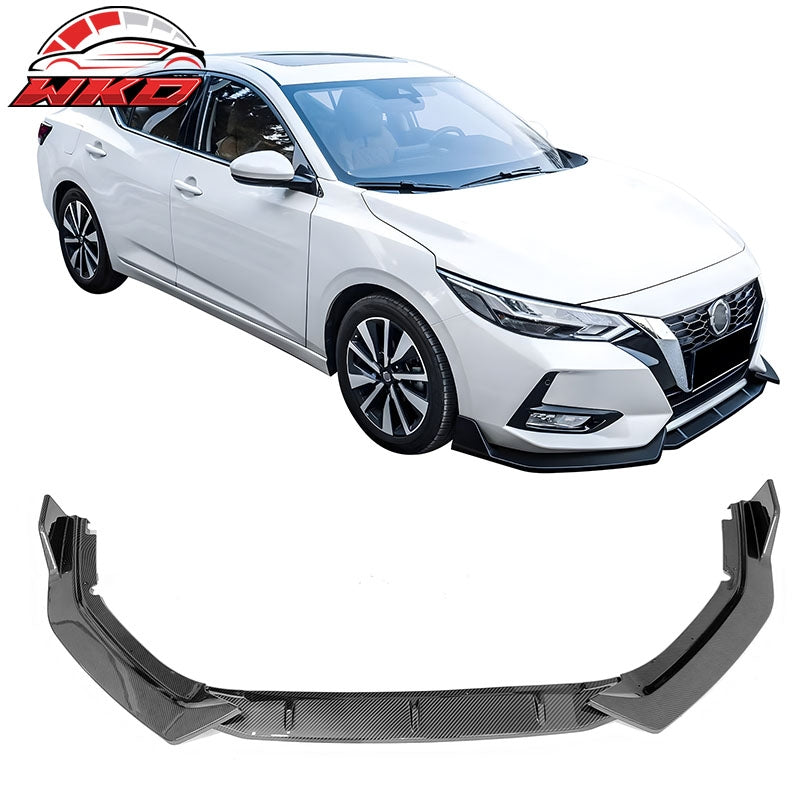 Wholesale 20-23 Nissan Sentra Sedan IKON 3PCS Front Bumper Lip PP Carbon Fiber Print