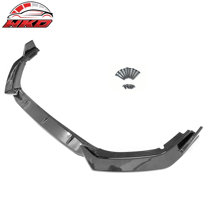 Fits 20-23 Nissan Sentra Sedan IKON 3PCS Front Bumper Lip PP Carbon Fiber Print