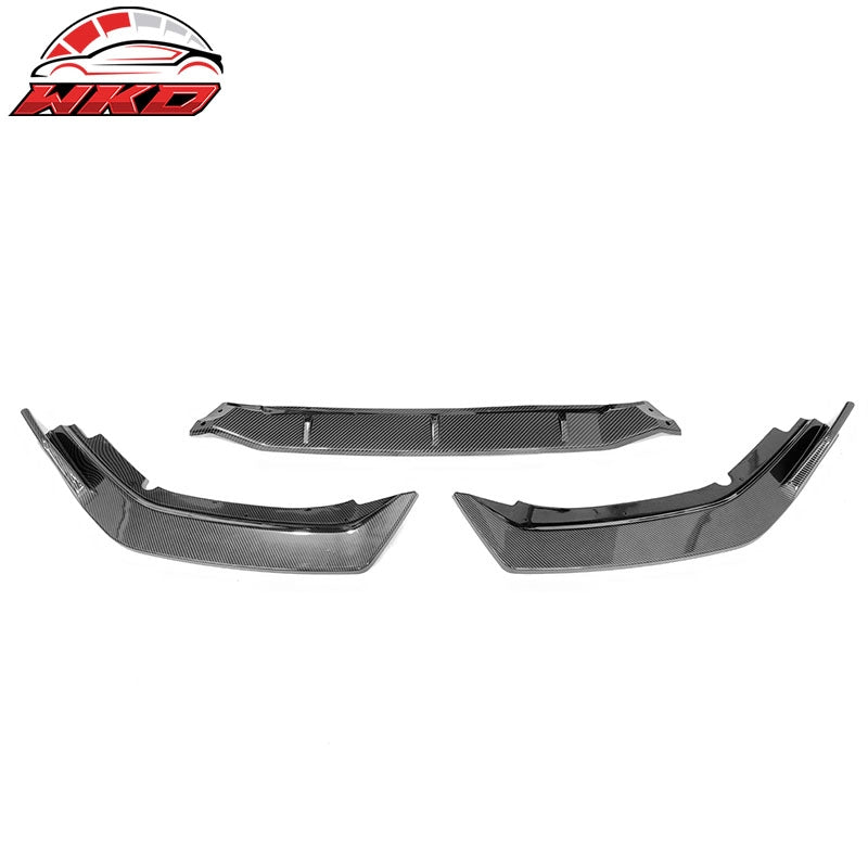 Fits 20-23 Nissan Sentra Sedan IKON 3PCS Front Bumper Lip PP Carbon Fiber Print