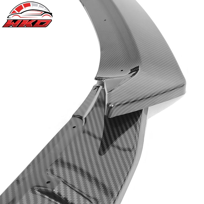 Fits 20-23 Nissan Sentra Sedan IKON 3PCS Front Bumper Lip PP Carbon Fiber Print