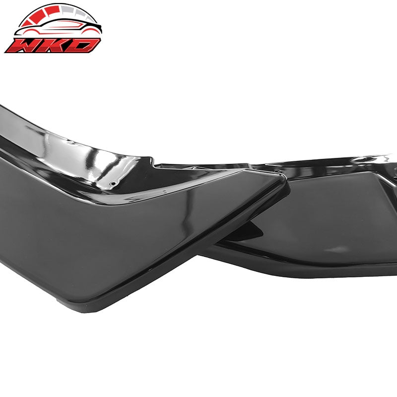 Fits 20-23 Nissan Sentra Sedan IKON 3PCS Front Bumper Lip Spoiler PP Gloss Black
