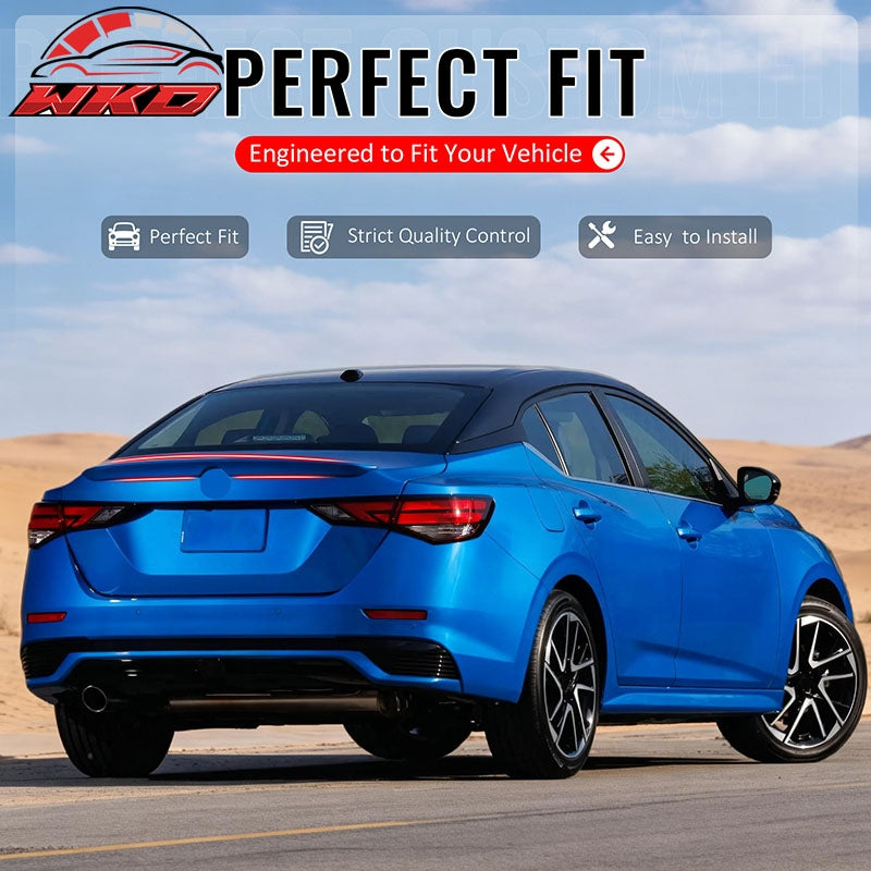 Fits 20-25 Nissan Sentra Sedan SR Style Gloss Black Rear Trunk Spoiler Wing ABS