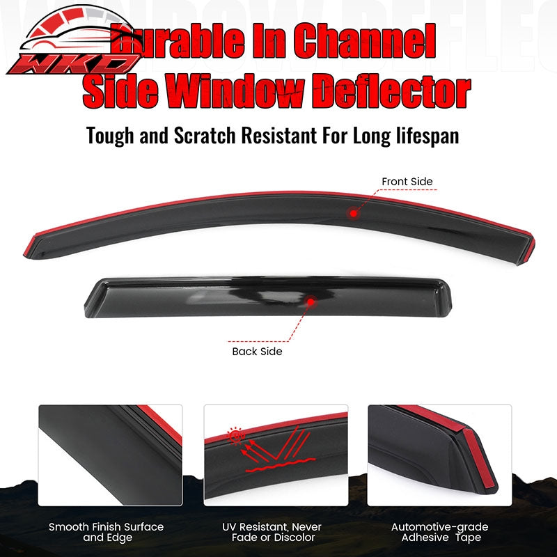 For 20-25 Nissan Sentra Sedan In-Channel Window Visors Sun Rain Guard Deflector