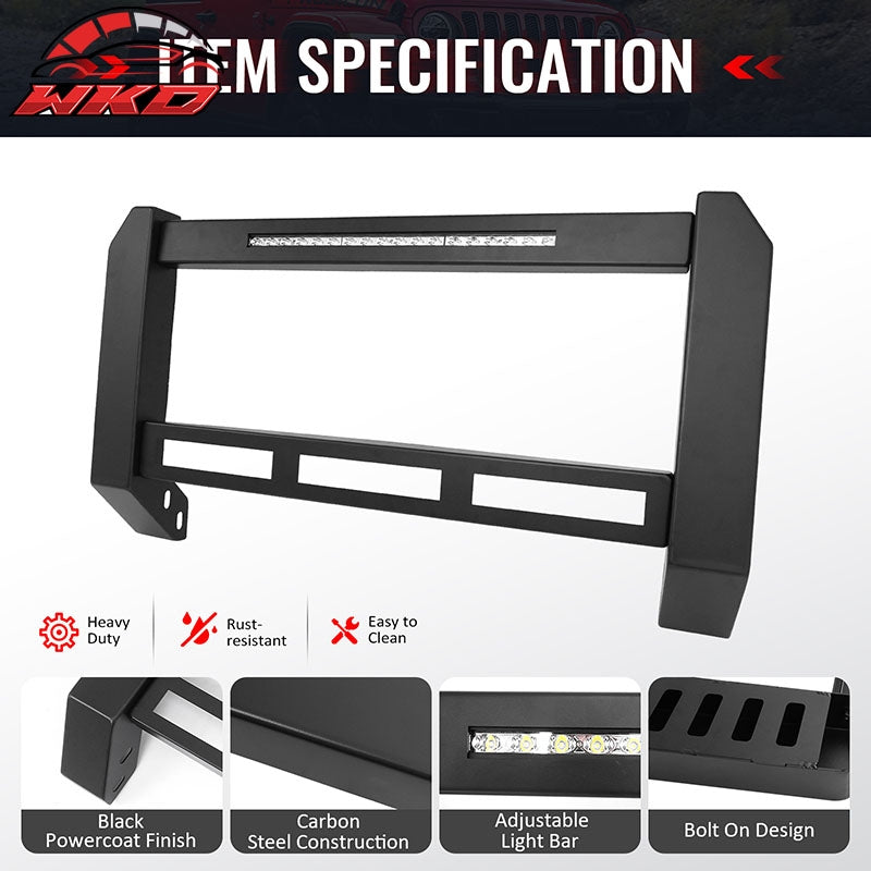 Fits 04-15 Nissan TITAN & 05-15 Armada Bull Bar Bumper Grille Guard W/LED Light